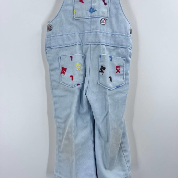 Vintage Billy The Kid Light Blue Embroidered Overalls Pocket 2T 24 Months Button - Picture 10 of 10